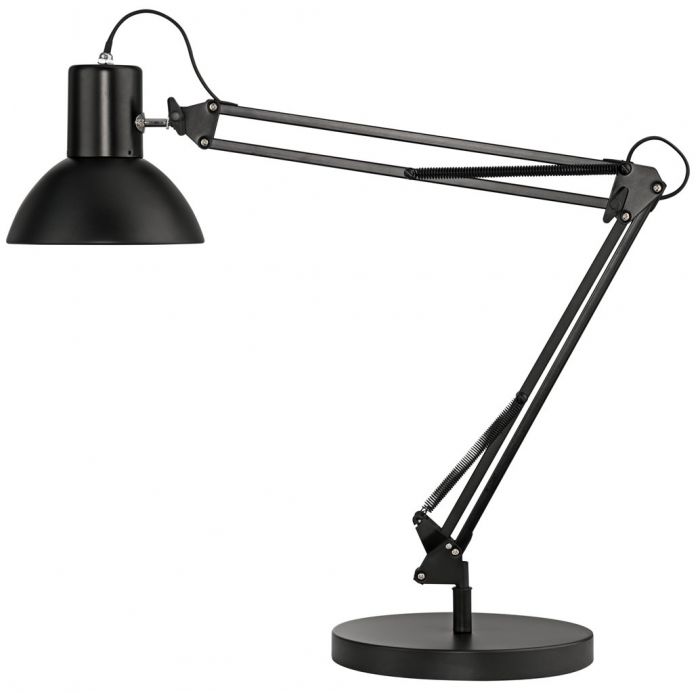Valgusti UNILUX Success 80 must, klambri ja alusega/ lisada E27 sokliga lamp