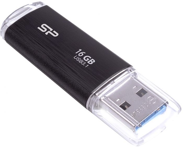 Silicon Power mälupulk 16GB Blaze B02 USB 3.2, must