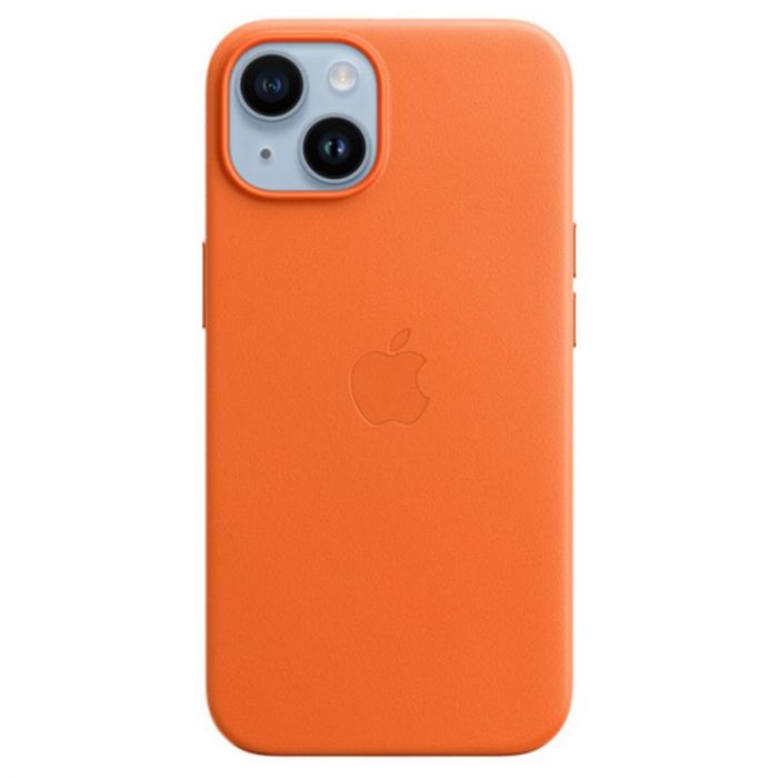 iPhone 14 Leather Case with MagSafe - Orange