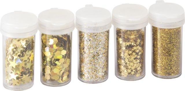 Glitter Mix gold-coloured 5tubes to 4g each