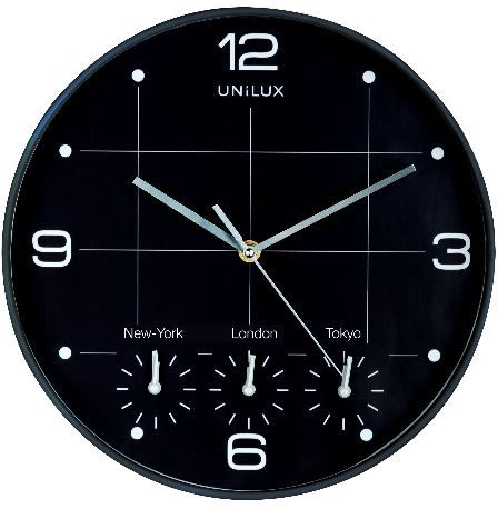 UNILUX ON-TIME CLOCK, BLACK