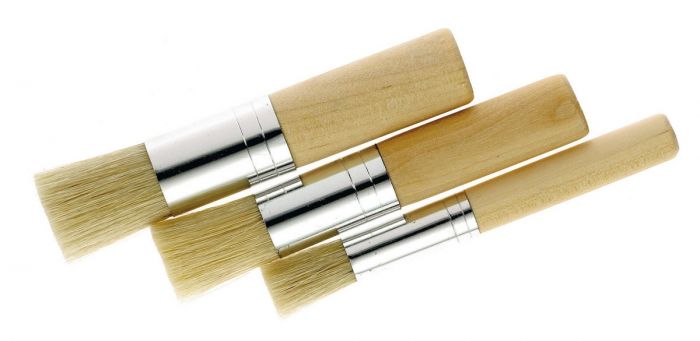 Stencil brush, 8, 15 and 20 mm, 6 pcs in total, in pig brush