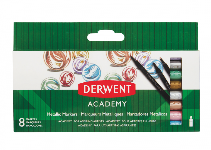 Derwent Academy Metallic Markers (8 Pack)