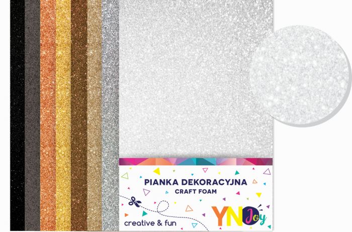 Käsitöövahtplast Glitter Glam 019 A4 kompl 8 värvi, paksus 2mm, Interdruk