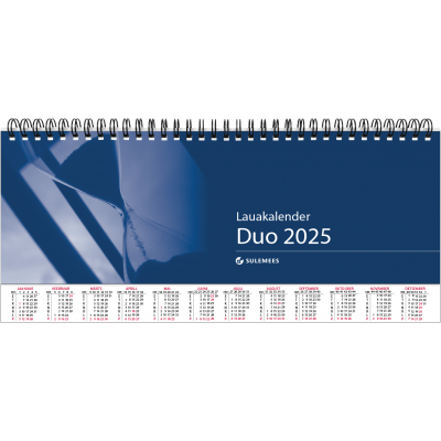 Desk calendar DUO, open for 2 weeks at a time, spiral binding