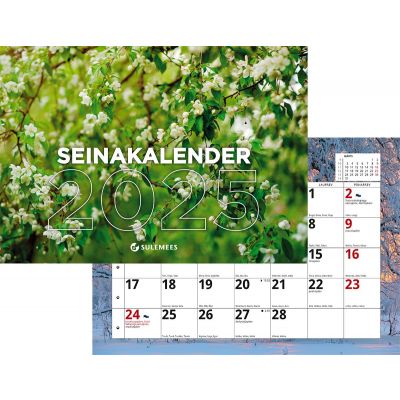 Seinakalender, tavaline 240x165mm, klamberköide 2025a