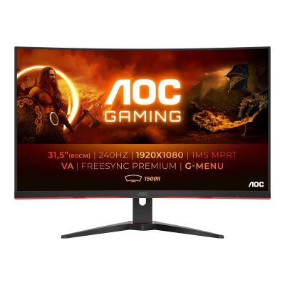 AOC | Curved Gaming Monitor | C32G2ZE | 31.5 " | VA | FHD | 16:9 | 240 Hz | 1 ms | 1920 x 1080 | 300 cd/m | Headphone out (3.5mm) | HDMI ports quantity 2 | Black | Warranty 36 month(s)