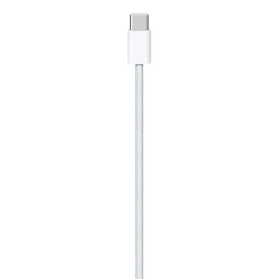 USB-kaabel USB-C USB-C 1m Apple, valge punutud disainiga, sobib Apple USB-C 20w adapteriga, sobib alates iPhone15, MQKJ3ZM/A