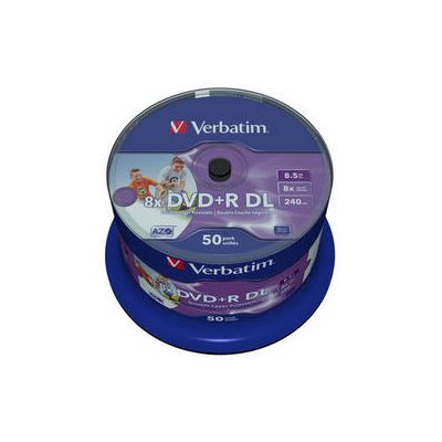 DVD+R Verbatim 8,5GB Double Layer 240min 8x, Cake 50 (50 tk tornis) Wide Printable