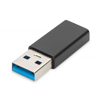 Adapter üleminek USB-A USB2.0 (Male/host)pistik - USB-C (Female/device) pesa, must, 480Mbps