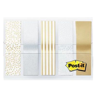 Järjehoidja POST-IT indeks, metallik, PP, 12mm x 43mm, 5 x 20 lehte