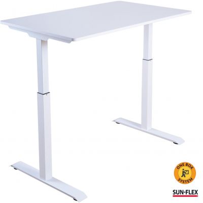 Adjustable table SUN-FLEX EASYDESK ELITE white, H-700 ... 1150mm, 1200x600x15mm MDF, 610703, 1 electr. engine / white footrest