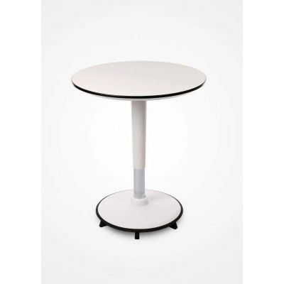 Reguleeritav ümmargune laud STOO - valge, diam.55cm, gaasamordiga kõrguseguleeritav 55cm - 80cm, max koormus 30kg