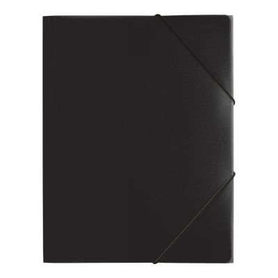 Elasticated File A4, 3 flaps, PP, black, Pagna