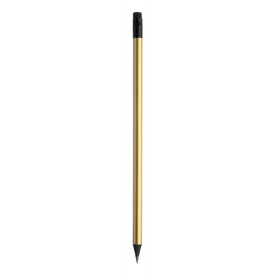 Harilik pliiats must puit ja kustukumm NEPLUM HB, metallik kuld