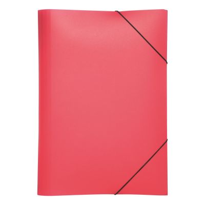 Elasticated File A4, 3 flaps, PP, red, Pagna