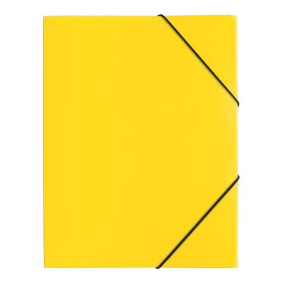 Elasticated File A4, 3 flaps, PP, yellow, Pagna