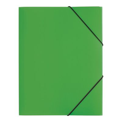 Elasticated File A4, 3 flaps, PP, green, Pagna