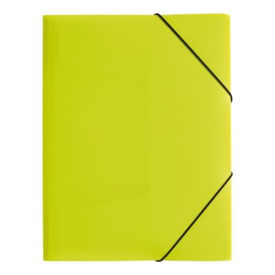 Elasticated File A4, 3 flaps, PP, lime green, Pagna