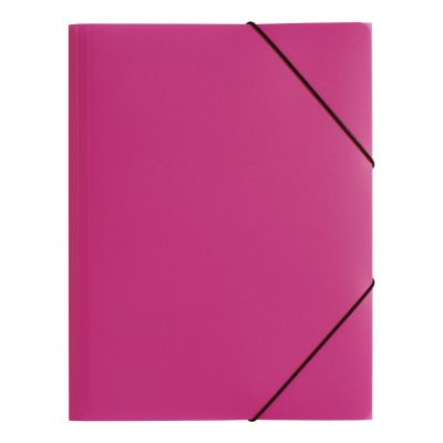 Elasticated File A4, 3 flaps, PP, dark pink, Pagna