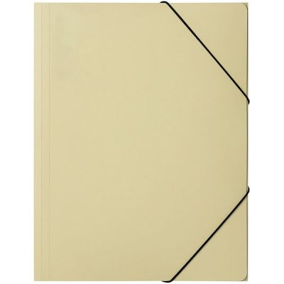 Elasticated File A4, 3 flaps, recycled PP, pastel yellow, Pagna