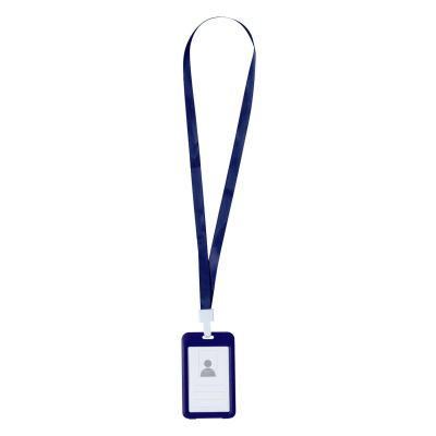 Lanyard FLECK with card holder, dark blue
