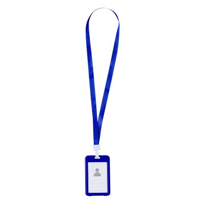 Lanyard FLECK with card holder, blue