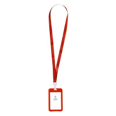 Lanyard FLECK with card holder, red