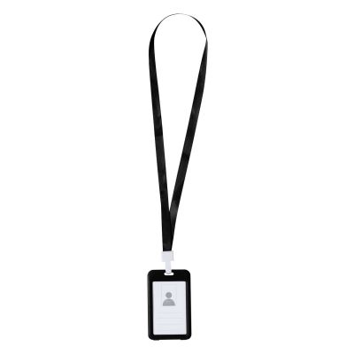 Lanyard FLECK with card holder, black