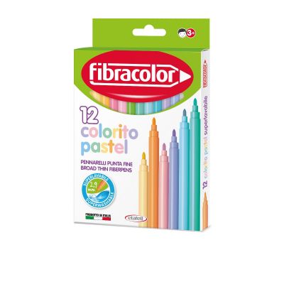 Viltpliiats Fibracolor Colorito Pastel 12 värvi