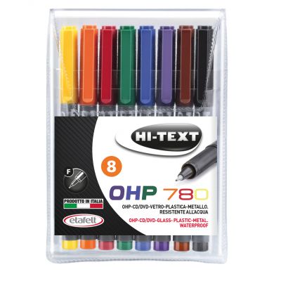 Marker Permanent Hi-Text OHP 780 Fine, 8 värvi