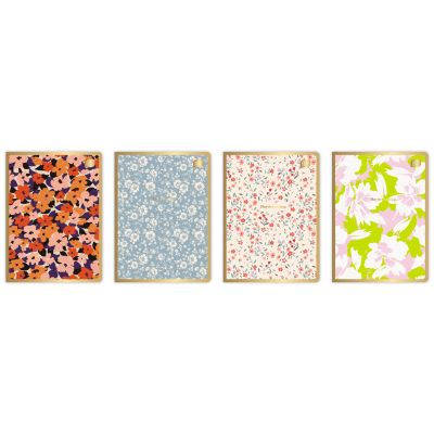 Kaustik A5 60 lehte, 70g, 5x5ruutu, Metallic Floral assortii, Interdruk