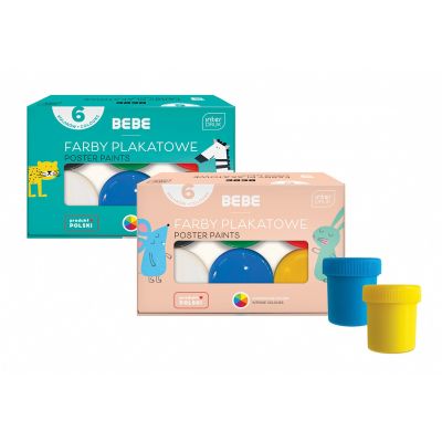 Guashvärvid BEBE Kids 6 värvi 20ml assortii Interdruk