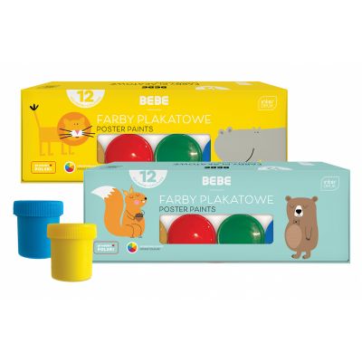 Guashvärvid BEBE Kids 12 värvi 20ml assortii Interdruk