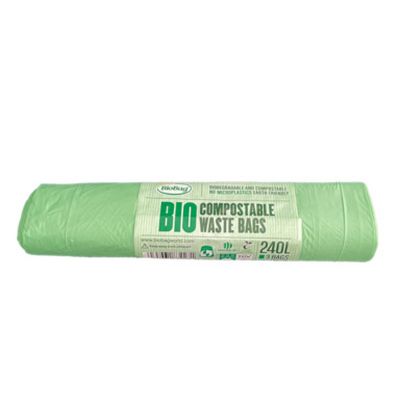 Prügikott komposteeritav / biolagunev 240l (113x139CM) 17 mic, 3tk/rullis, BioBag